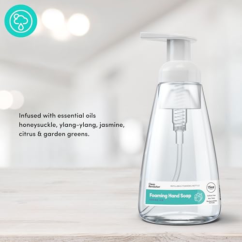 CLEAN REVOLUTION FOAMING HAND SOAP | GENTLE, MOISTURIZING | READY TO USE | REAL ESSENTIAL OILS | SPRING AIR | 15.25 FL OZ – MADE IN USA