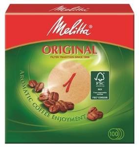 Melitta Coffee Filter, Round, Brown, Size 1, 100 Count, Compatible with Coffee Maker