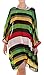 Simplicity Women's Oversized Stripe Beach Bikini Swimwear Cover-up,Green Stripes