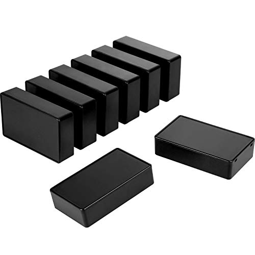 Jovitec 8 Pieces Plastic Waterproof Boxes Junction Case for Electronic Project, 100 x 60 x 25 mm, Black