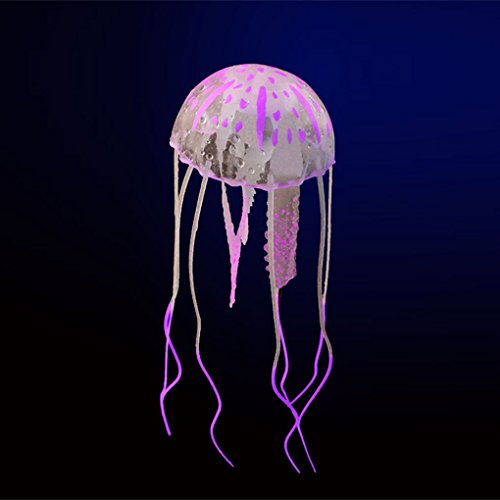 VONKY Glowing Effect Artificial Jellyfish Fish Tank Aquarium Decor Mini Submarine Ornament (Purple)