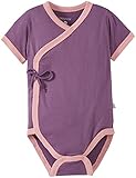 Babysoy Baby Girls' Kimono Bodysuit (Baby) - Eggplant - 0-3 Months