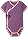Babysoy Baby Girls' Kimono Bodysuit (Baby) - Eggplant - 0-3 Months