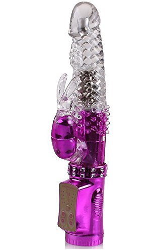 Ushoppingcart Rechargeable Sexual Life Toys Continuity Orgasm Orgasmic Thrusting Magic Stick Wand Sex Dilddo Penis Dong with Screw-Thread Surface Designed Strong Powerful 360 Degree Two-way Rotating Waterproof Vibe Vibration Bounding Bunny Masturbation Messager with Swing Steel Ball ,Built-in Rechargeable Battery