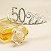 B4MBOO 50th Birthday Tiara and Sash, Happy 50th Birthday Party Supplies, 50 & Fabulous Glitter Satin Sash and Crystal Rhinestone Birthday Crown for Birthday Party Supplies and Decoration Silver