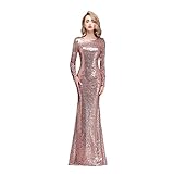 Honey Qiao Rose Gold Modest Bridesmaid Dresses Long High Back Prom Party Gown
