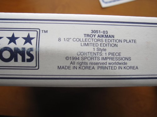 Troy Aikman Plate