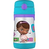 THERMOS Vacuum Insulated Stainless Steel 10-Ounce Straw Bottle, Doc McStuffins