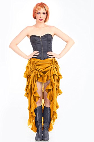 Steampunk Victorian Gothic Womens Costume Show Girl Skirt (Dull Gold)