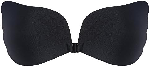 Invisible Bras Strapless, Push Up, Reusable (C, 8003-Black)