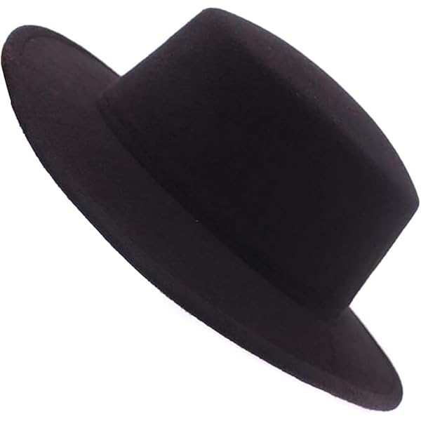 Classic Unisex Wool Blend Fedora Hat Brim Flat Church Cap Wide