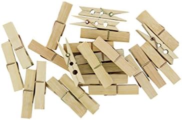 Home Organization Bamboo Clothespins Clip Laundry Hangers (72)