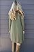 DEARCASE Women's T-Shirt Dress Army Green X-Large V-Neck Spring Casual Loose Long Sleeve Fall Winter Wedding Guest Knee Length Jersey Flowy Stretch Solid A-Line Swing Sweater Tunic Dresses