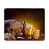InterestPrint Beer Barrel with Beer Glasses on