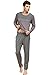 Suntasty Men's Sleepwear Striped Long Sleeve Pajama Pants and Knit Top Set