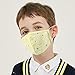Kids Cotton Mouth Mask Adjustable Anti Dust Mouth Mask,Cotton Face Mask Reusable Mask Anime Face Mask Washable Mask Cute Dustproof Mask for Camping Outdoors for Toddlers Teens Children,Yellow