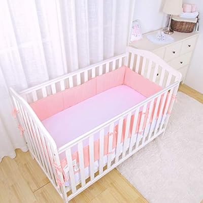 habibee baby breathable cotton crib bumper pads for standard cribs machine washable padded crib