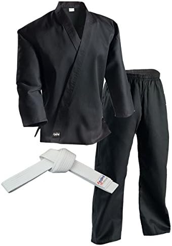 Redox Karate gi, Martial Arts Uniform for Adult, Child for Training, Middleweight, Black/Size 0000~7, Elastic Waistband Pant & White Belt