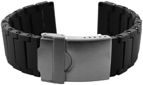 Replacement Black Polyurethane Link Bracelet Band 22mm for Luminox