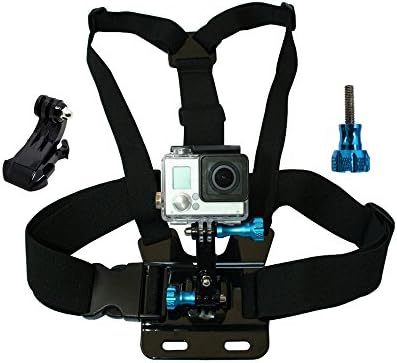 Anyprize Chest Mount Harness Adjustable Body Strap Rig with 3-Way Adjustment Base and Aluminum Thumbscrew Kit for GoPro Cameras
