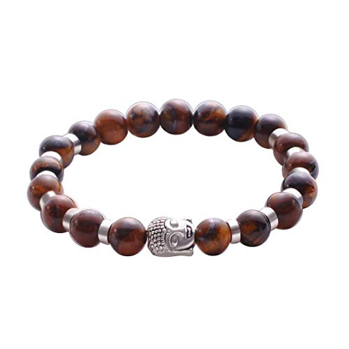 Clearance! Elogoog Buddhist 12mm Wood Beads Prayer Tibetan Buddha Meditation Wrist Bracelet Men, Women, and Yogis (A) - Thumbnail 4