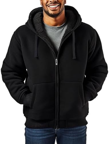Amazon.com: Men's Sherpa Lined Jacket Warm Double-Sided Fleece