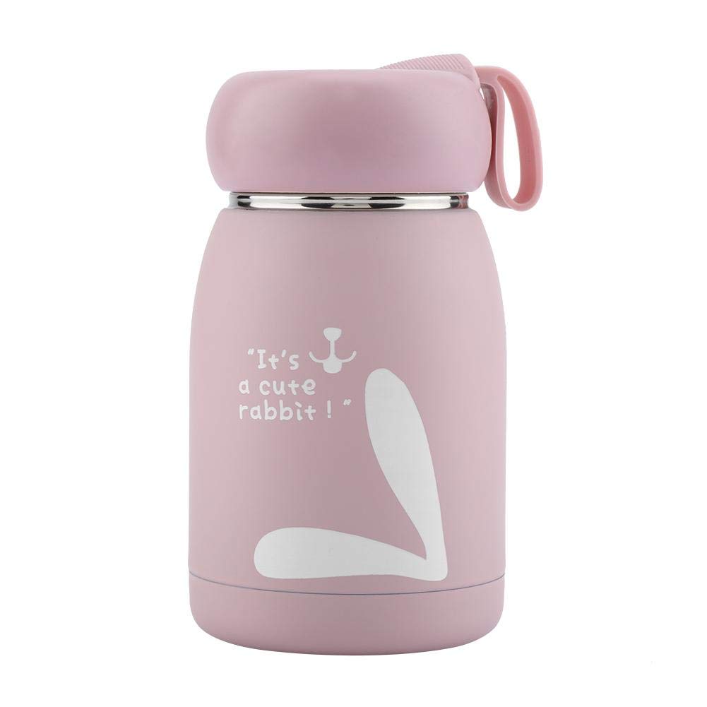 Atyhao Vacuum Cup, Stainless Steel Cute Rabbit Pattern Vacuum Cup Mug Thermos Cup Water Bottle(Pink)