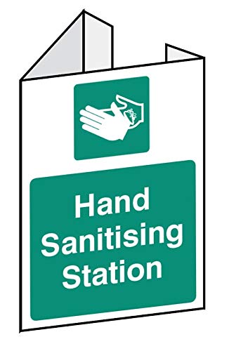 Caledonia Signs CV0031 EasiFIX projecting sign 150x200mm face size - Hand sanitising station