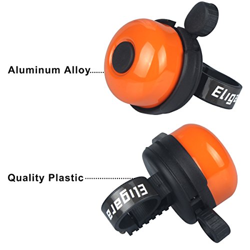 Eligara Bicycle Bell by Aluminum Alloy Bike Bell with Loud, Long, Crisp Sound for Mountain Road Electric Bike Cycle Scooter Ebike Cruiser Tricycle MTB BMX (Orange) - Thumbnail 4