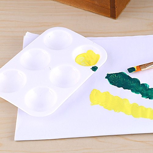 Paint Plastic Palettes with 6 Well Watercolor Painting Tray White (12pcs)