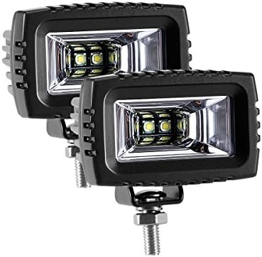 2pcs 20W LED Square Work Light Spot and Flood Lamp For Trucks and Off Road Vehicle Lighting, 1000LM, 6000k, IP67 Waterproof