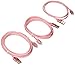 Bestfy 3Pack 3FT 6FT 10FT Extra Long Nylon Braided 8Pin to USB Power Cable Cord with Aluminum Heads for iPhone 6/6s/6 Plus/6s Plus/5/5c/5s, iPad 4 Mini Air iPod Nano 7 iPod Touch 5 (Rose gold)
