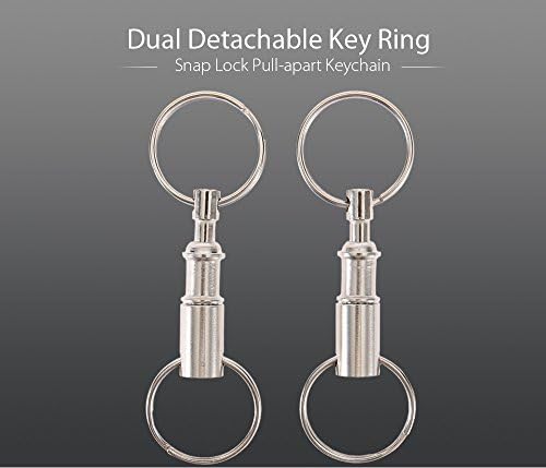 2pcs Dual Detachable Key Ring Snap Lock Pull-apart Keychain Outdoor Camping Equipment