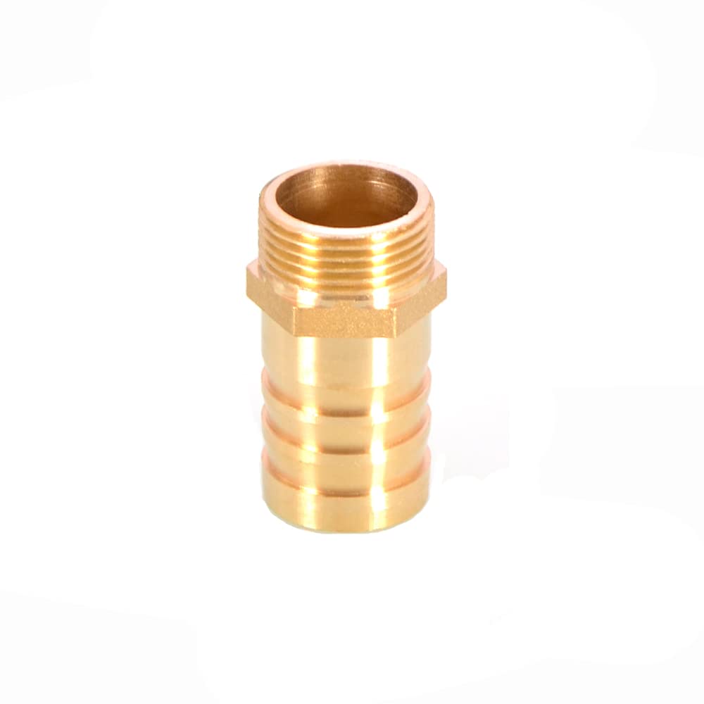 TopHomer 1Pcs BSP Hose Connector Brass Pipe Fitting 6mm/8mm/10mm/12mm/16mm/19mm/25mm, Hose Barb Tail Male BSP Thread Connector Joint Copper Coupler Adapter