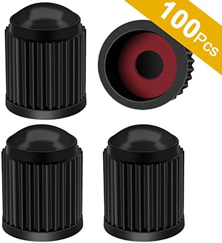 ARTISANMAN 100PCS Tire Valve Stem Caps, Car Stem Valve Caps, Universal Tire Stem Covers for Trucks, Motorcycle, Bicycle, tire dust Cap(Black)