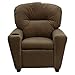 Flash Furniture Chandler Microfiber Kids Recliner with Cup Holder and Safety Recline, Contemporary Reclining Chair for Kids, Supports up to 90 lbs., Brown