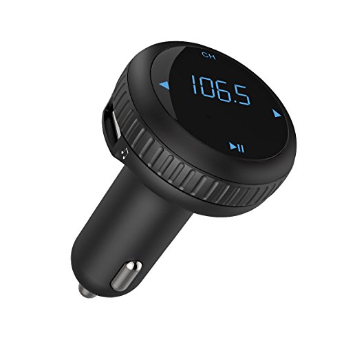 Criacr Bluetooth FM Transmitter, Car Charger with Smart Locator, 5V 2.1A USB Charging Port, Wireless In-Car Radio Adapter Car Kit, MP3 Player, Hands-free Call for iPhone, Samsung, Smartphone