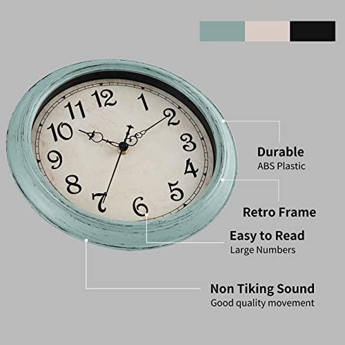 KECYET 12 Inch Silent Wall Clocks Battery Operated Retro Wall Clock Decorative for Living Room