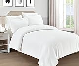 Mellanni Duvet Cover Set 5pcs - Soft Double Brushed Microfiber Bedding with 2 Shams and 2 Pillowcases - Button Closure and Corner Ties - Wrinkle, Fade, Stain Resistant (Full/Queen, White)