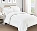 Mellanni Duvet Cover Set 5pcs - Soft Double Brushed Microfiber Bedding with 2 Shams and 2 Pillowcases - Button Closure and Corner Ties - Wrinkle, Fade, Stain Resistant (Full/Queen, White) primary