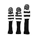 PLAYEAGLE 3 pcs/Set Knitting Golf Clubs Headcover Driver Cover(460cc),Fairway Wood Head Covers for Taylormade,Callaway,Titleist and More Brand (Black)