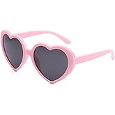 JOVAKIT Polarized Heart Shaped Sunglasses for Women Vintage Fashion Lovely Retro Oversized Eyeglasses UV400 Protection Lens