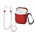 Airpods Protective case with Strap Silicone Cover Keychain Strap for Apple Airpod Accessories - Red by GIM