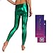 Christmas Shiny Leggings Ninth Length Metallic Skinny Pants Leather Tights