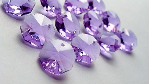 14mm Chandelier Crystals Lilac Lavender Octagon Beads Pack of 50