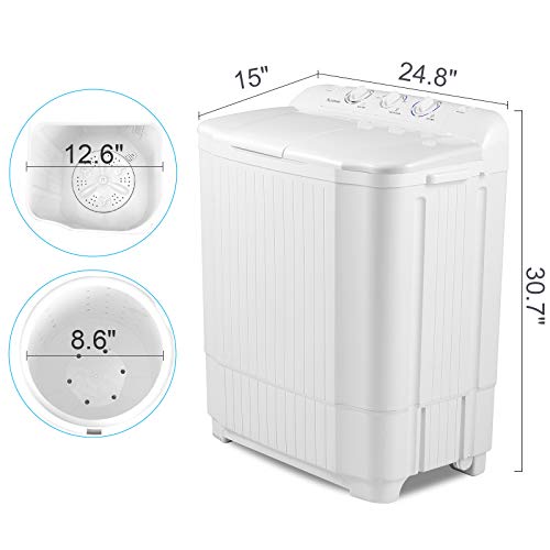 Portable washing machine Nictemaw Compact Twin Tub Washer 21.5lbs, Mini