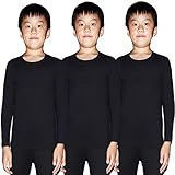 Boys Winter Thermal Underwear Tops Ultra Soft Stretch Cold Gear Long Johns Shirts