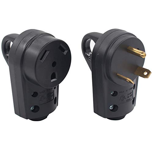 XtremeAmazing 30Amp RV Male and Female Receptacle Plug Electrical Adapter Set with Ergonomic Grip Handle 55245