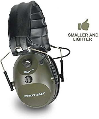 PROTEAR Electronic Single Microphone Shooting Range Gear Hunting Earmuff Sound Enhancement Hearing Protector-NRR 24dB Army Green