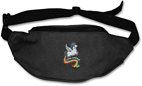 Heard Me Unisex Unicorn Poop Rainbow Fanny Pack Waist Packs Phone Holder Adjustble Running Belt For Cycling,Vacation,Hiking,Gym Black